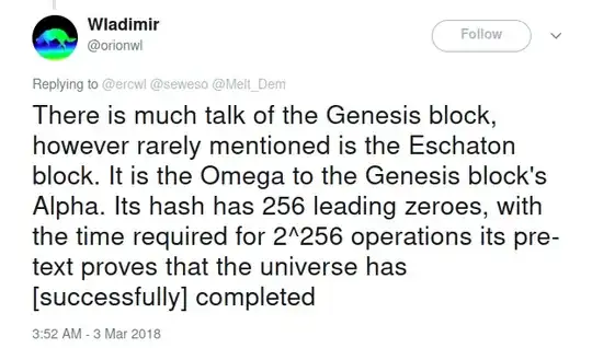 Wladimir van der Laan’s Eschaton Block tweet