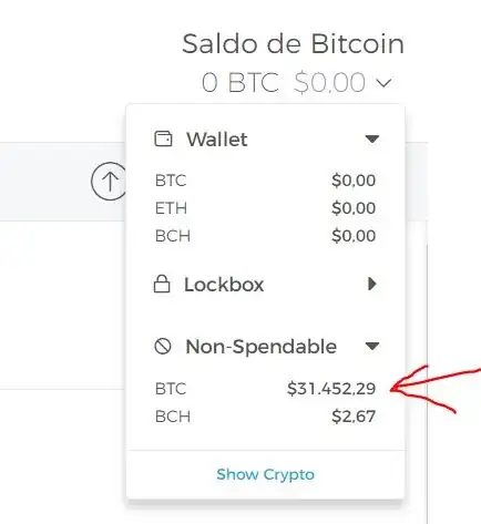 Non-spendable balance