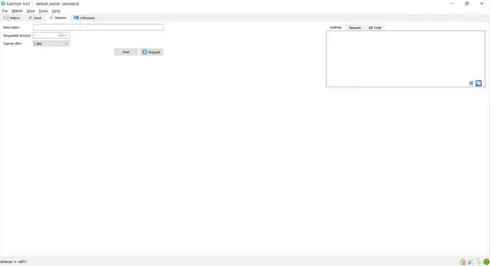 Receiving Tab Electrum wallet screenshot