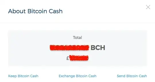 Bitcoin Cash Balance dialog