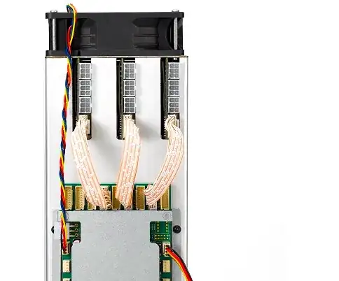 See the three little rows of white pins that's where you connect the 12V psu connections! Don’t combine connections from psus on the same board or it could break your miner