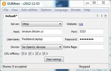 Slush Stratum server credentials GUIminer