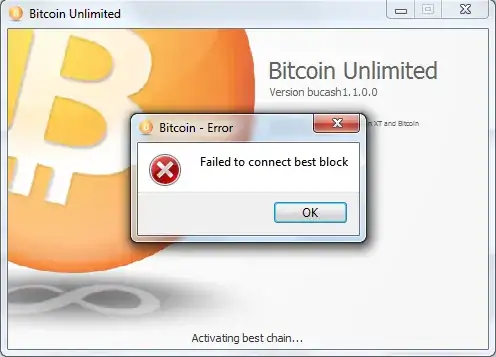 Bitcoin - Error: Failed to connect to best block
