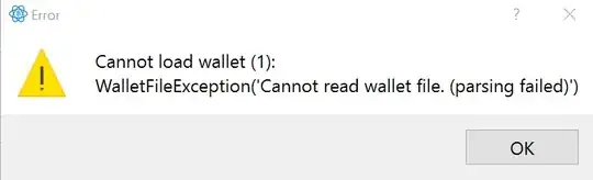 Error message: Cannot load wallet (1), WalletFileException('Cannot read wallet file. (parsing failed)')