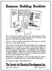 Society for Electrical Development Advertisement of resources available to electric industry 1921