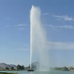 The fountain of Fountain Hills can shoot water to a height of up to 560 feet (170&nbsp;m).