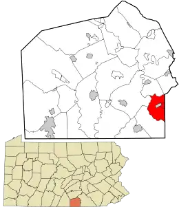 Location in Adams County and the state of Pennsylvania.
