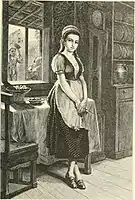 Portrait of Katrina Van Tassel (1879), wood engraving.