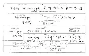 1856 sketch of the inscriptions from Lions 1-8
