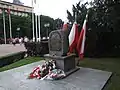 Flowers and wreaths laid during Armed Forces Day at a Home Army memorial, Gdynia, 2008