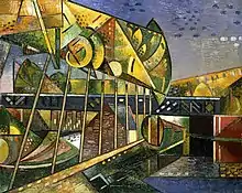 Auguste Herbin, 1911, Le pont de fer (Iron Bridge), oil on canvas, 63.5 x 80&nbsp;cm