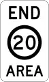 (R4-11) End of 20&nbsp;km/h Speed Limit Zone Area