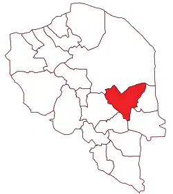 Location of Bam County in Kerman province