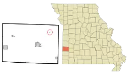 Location of Milford, Missouri