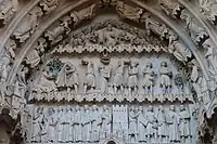 The stoning of Saint Stephen ([portal right of center)