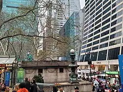 Seen from the back, facing west; the Grace Building is visible behind it