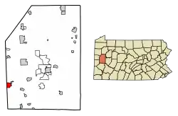 Location of Zelienople in Butler County, Pennsylvania.