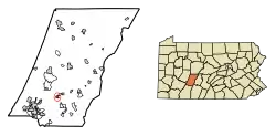 Location of South Fork in Cambria County, Pennsylvania.