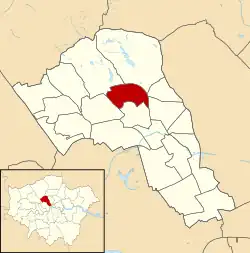 Gospel Oak highlighted within Camden