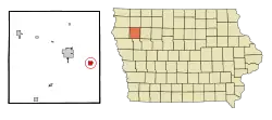Location of Aurelia, Iowa