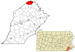 Location in Chester County and the state of Pennsylvania.