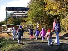 Children entering Omora Ethnobotanical Park