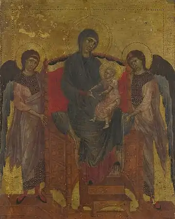 Virgin and Child with Two Angels (c. 1280), National Gallery, London