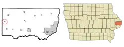 Location of Toronto, Iowa