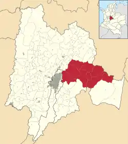 Location of Guavio Province in Colombia