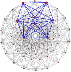 3{3}3{4}2, or , has 72 vertices, 216 3-edges, and 54 vertices, with one face highlighted blue.