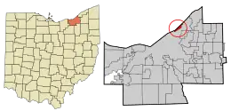 Location in Cuyahoga County and the state of Ohio.