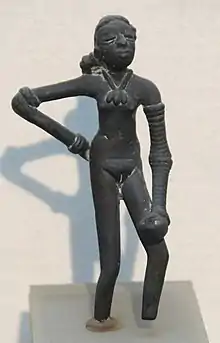 Dancing Girl; c. 2400–1900 BC; bronze; height: 10.8 cm; National Museum (New Delhi, India)