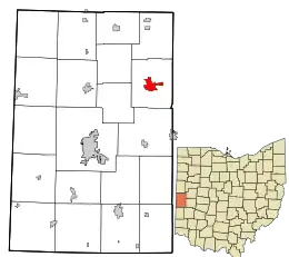 Location in Darke County and the state of Ohio