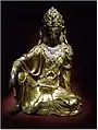 Seated Avalokiteshvara,  14th century.  Gilt bronze, h. 38.5&nbsp;cm.  National Museum of Korea.