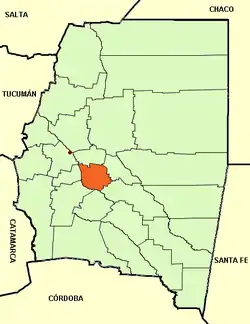 location of Departamento San Martín in Santiago del Estero Province