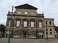 Version with columns, National Tramway Museum.  Relocated facade of the old Derby Assembly Rooms, completed 1774.