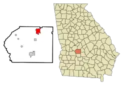 Location in Dooly County and the state of Georgia