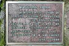 Douglas Trail plaque