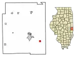 Location of Vermilion in Edgar County, Illinois.