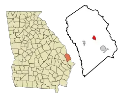 Location in Effingham County and the state of Georgia