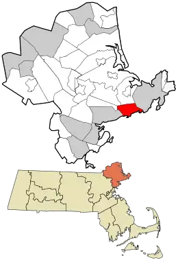 Location in Essex County and Massachusetts.