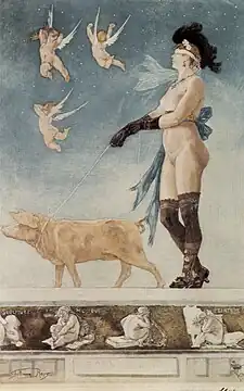 Pornocrates by Félicien Rops. He was a Belgian artist, and printmaker in etching and aquatint, 1896.