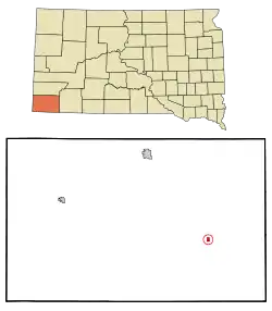 Location in Fall River County and the state of South Dakota