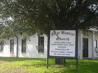 The First Baptist Church of Zapata, located north of State Highway 16