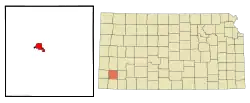 Location within Grant County and Kansas
