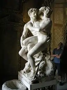 Group of Paris and Helen by Vincenzo de' Rossi as seen in the Buontalenti Grotto