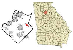 Location in Gwinnett County and the state of Georgia