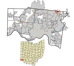 Location in Hamilton County and the state of Ohio.