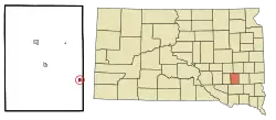 Location in Hanson County and the state of South Dakota