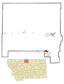 Location of Azure, Montana